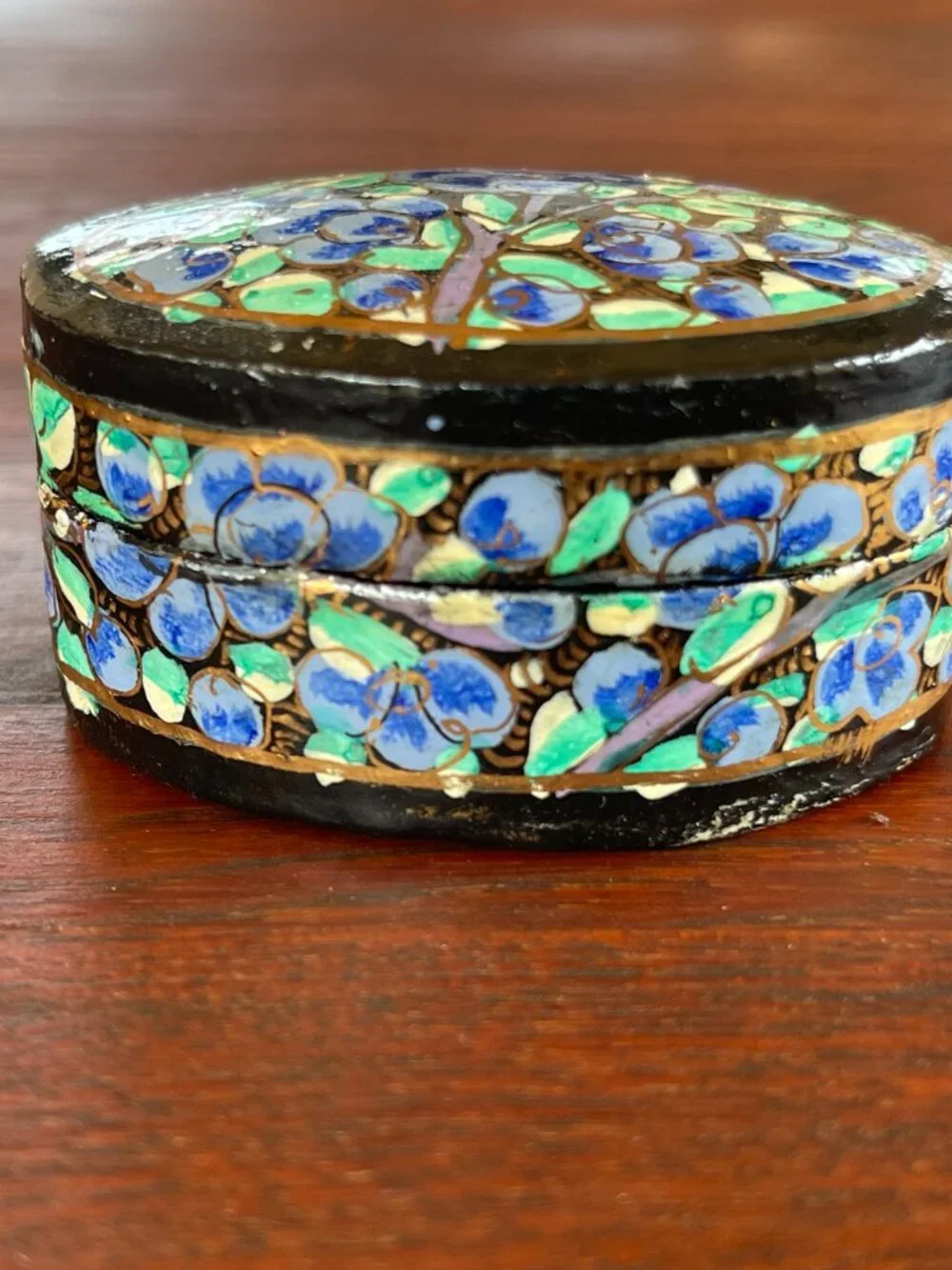 Folk Art India Kashmir Art Paper Hand Painted Jewelry Gift Box